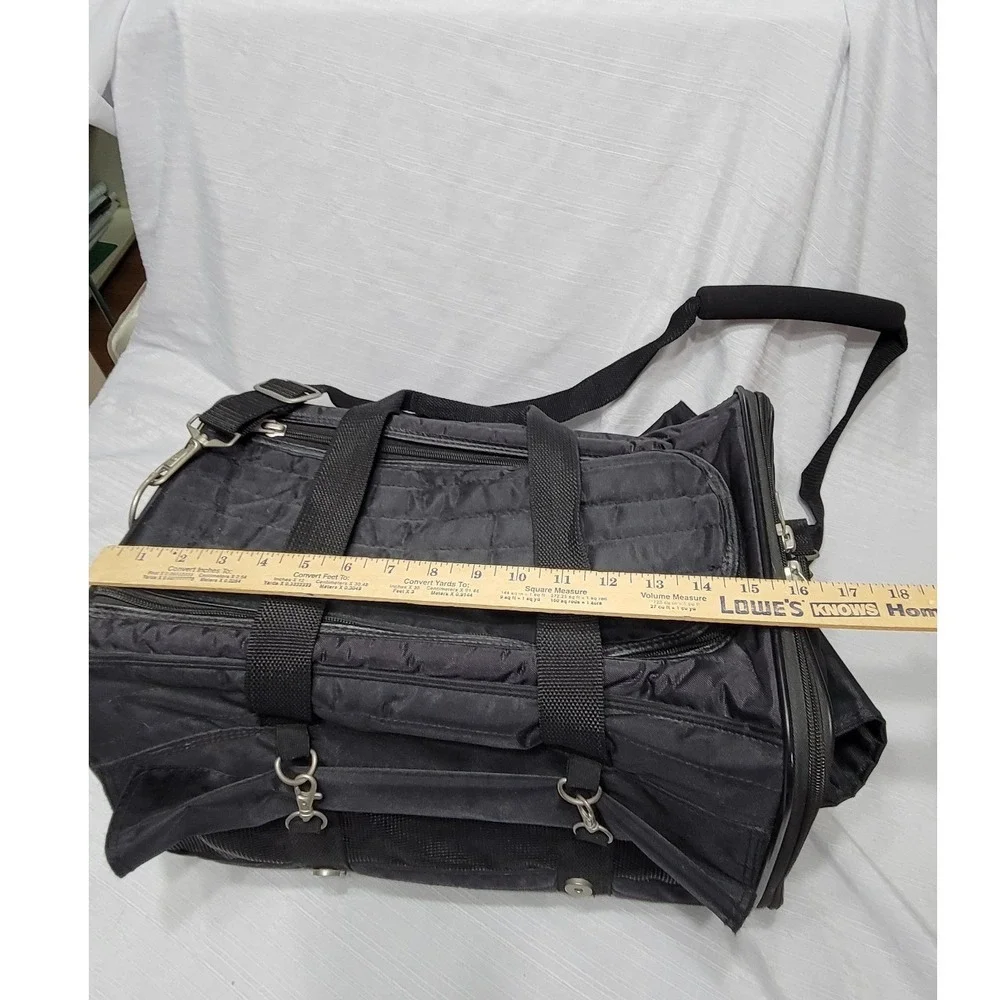 Pet Carrier Sherpa Ultimate On-the-Go Rolling Black Mesh Quilted Small Dog Cat